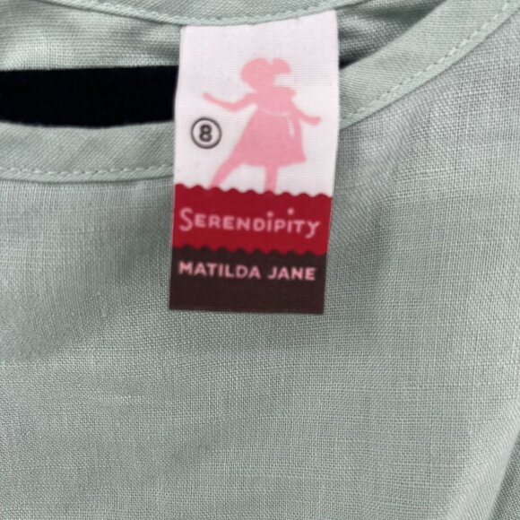 Matilda Jane Serendipity Top Girls Mint Green Sleeveless Ruffle Hem Size 8 - Picture 4 of 6
